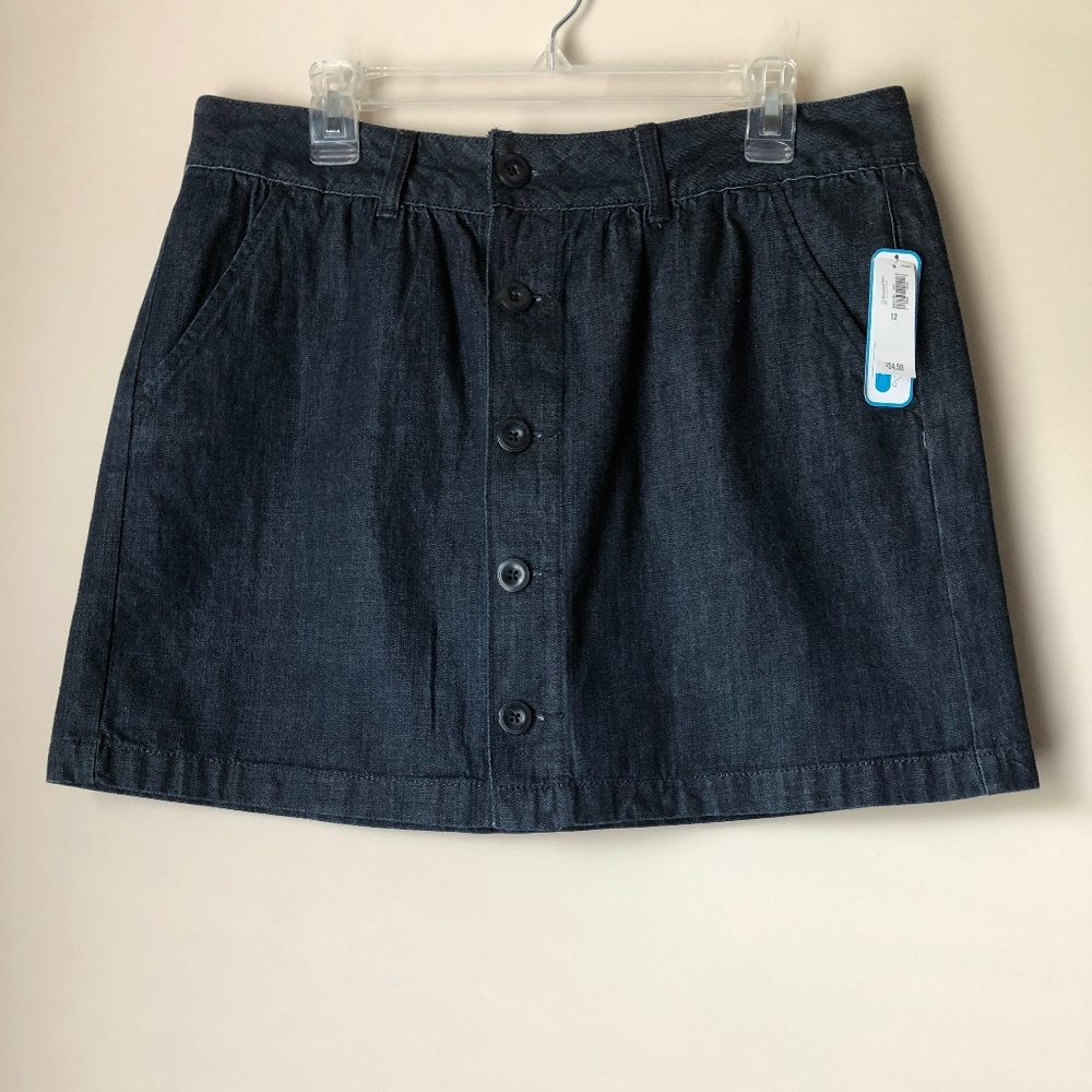 OLD NAVY ULTRA BLUE BUTTON DOWN DENIM SKIRT